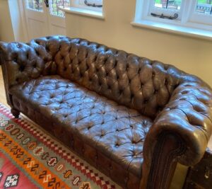 Our customer's antique Chesterfield prior to being refurbished