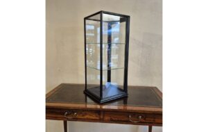 A lovely example of a finely made antique ebonised table-top shop display cabinet